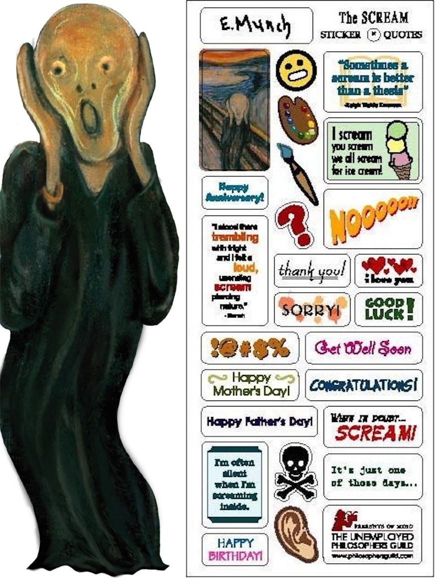 Greeting Card Stickers UPG Quotable Notables NEW Edvard Munch’s The Scream