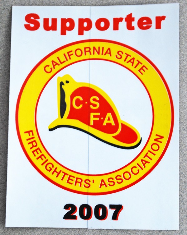 2007 California Supporter State Firefighters’ Association Vinyl Sticker Decal