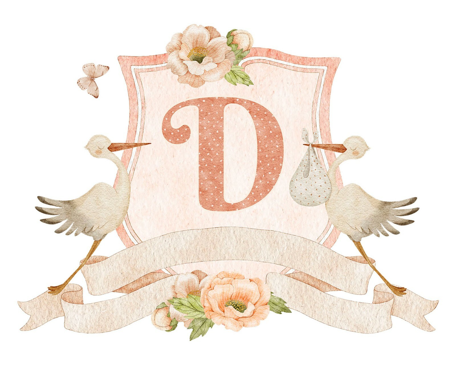 Baby newborn Gift Initial Personalization Removable Wall Decal StickerBaby Decor