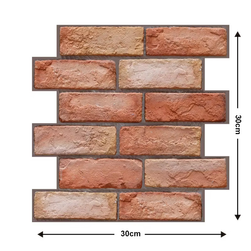5/10Pcs Self Adhesive Waterproof 3D Wall Panels, Brick Wallpaper, Retro Sticker