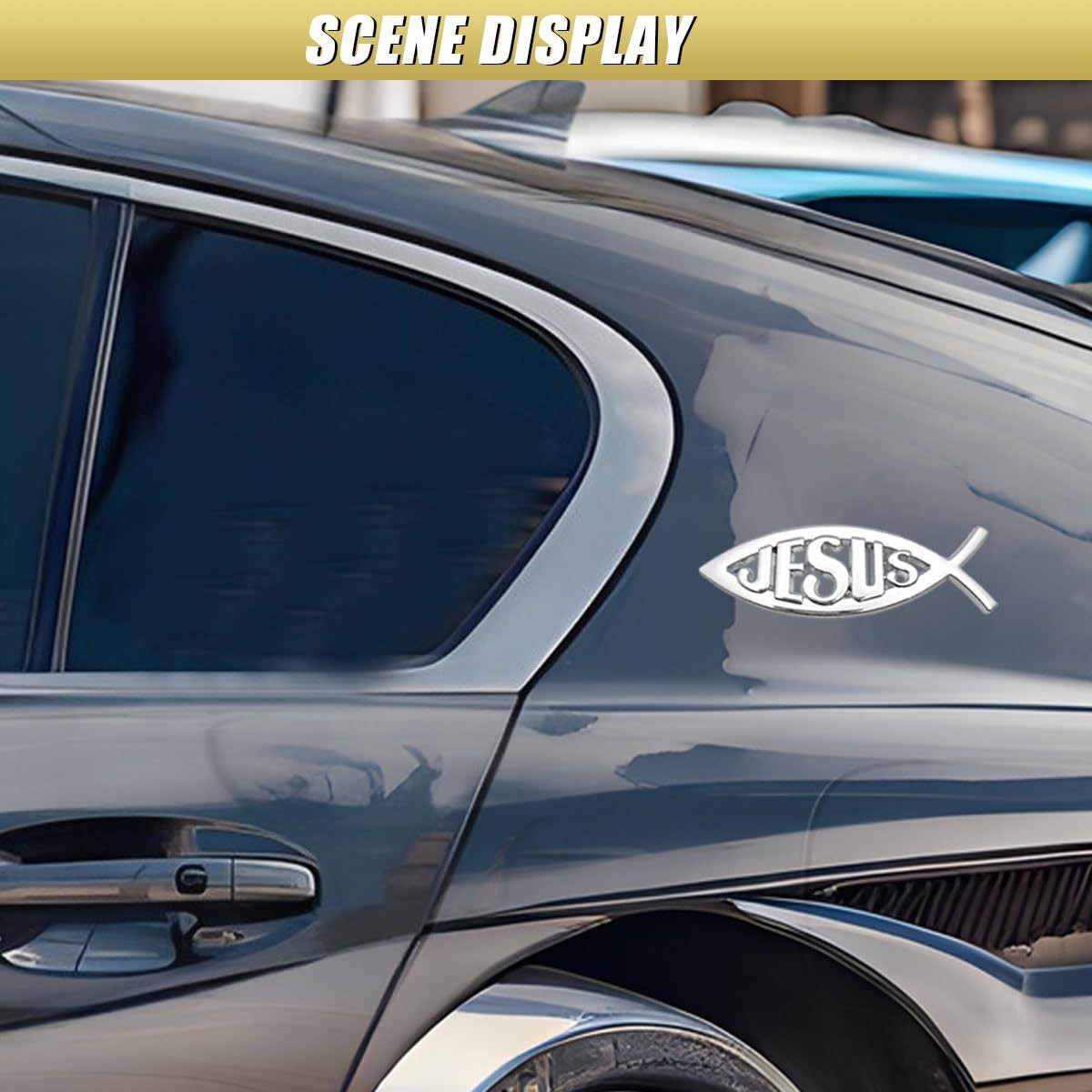 2 Pcs Metal Jesus Fish Decal Sticker 3D Car Chrome Emblem for Trucks SUVs