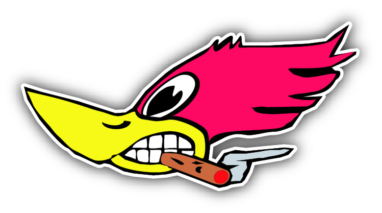 Roadrunner Cigar Cartoon Car Bumper Sticker Decal 6” x 3”