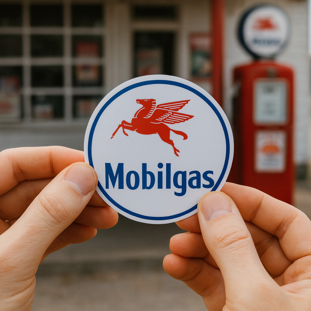 2 Pack of Mobil Gas Vinyl stickers decal gas vintage Classic 2.8 inches BOGO