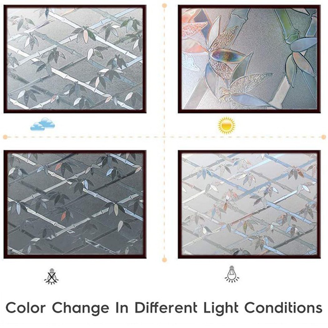 3D Privacy Rainbow Film Stained Glass Static Cling Frosted Home Decor Stickers