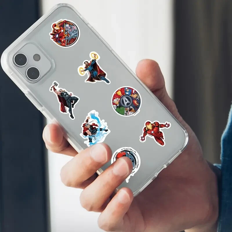 50pc MARVEL SUPERHEROES BATMAN SUPERMAN SPIDERMAN Vinyl Stickers, Great Colors