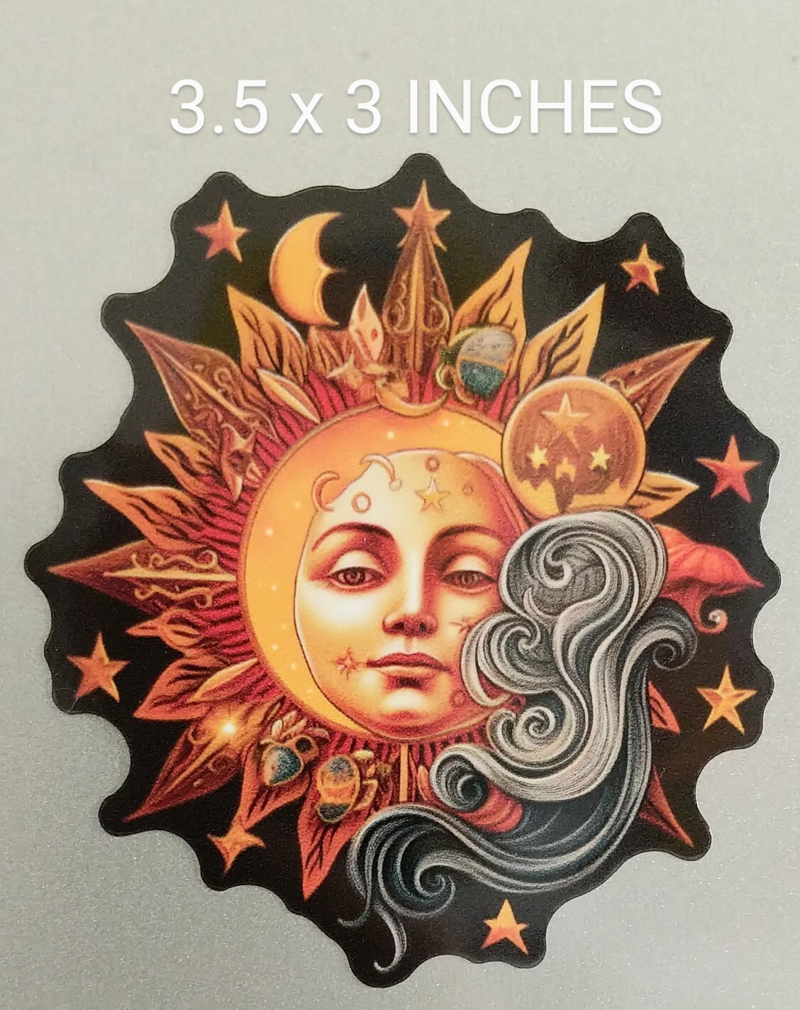 3.5″ Sun Moon Stars Decal Vinyl Sticker Celestial Galaxy Goth Spiritual Space