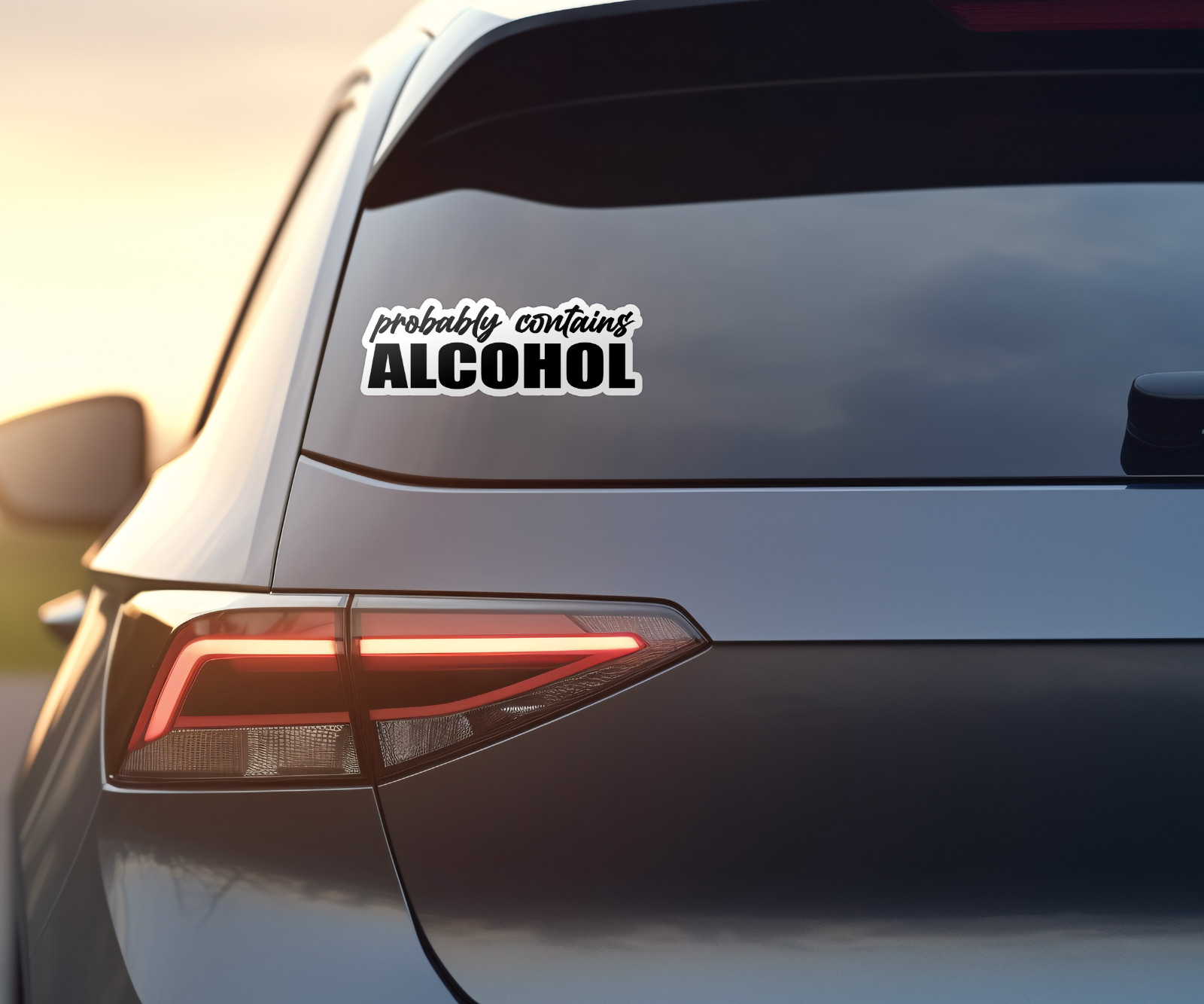 Probably Contains Alcohol Vinyl Sticker – Funny Party Decal