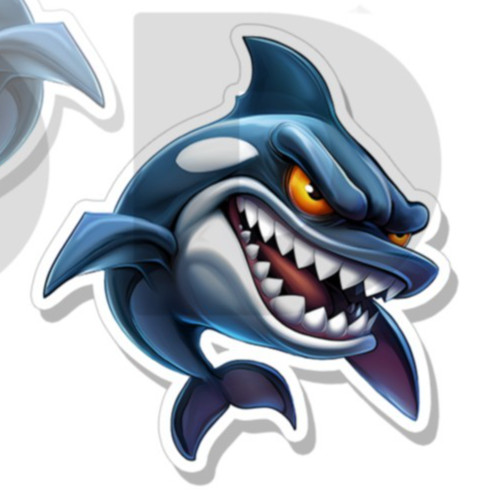 Killer Whale Sticker Hungry Orca High Class Creature Decal Made in USA 2 PACK