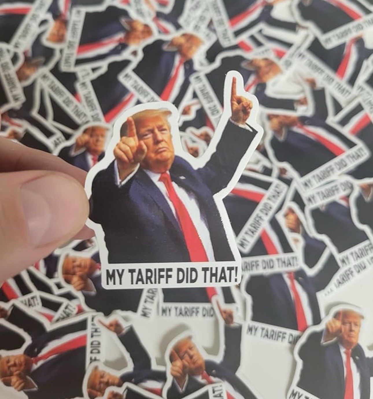 100 PACK – MY TARIFF DID THAT Donald Trump Meme 2” Vinyl Decal Stickers Set Lot