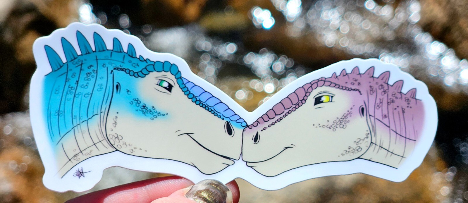 Aladar and Neera Iguanodon Dinosaur Vinyl Sticker 3″ Original Cartoon Art