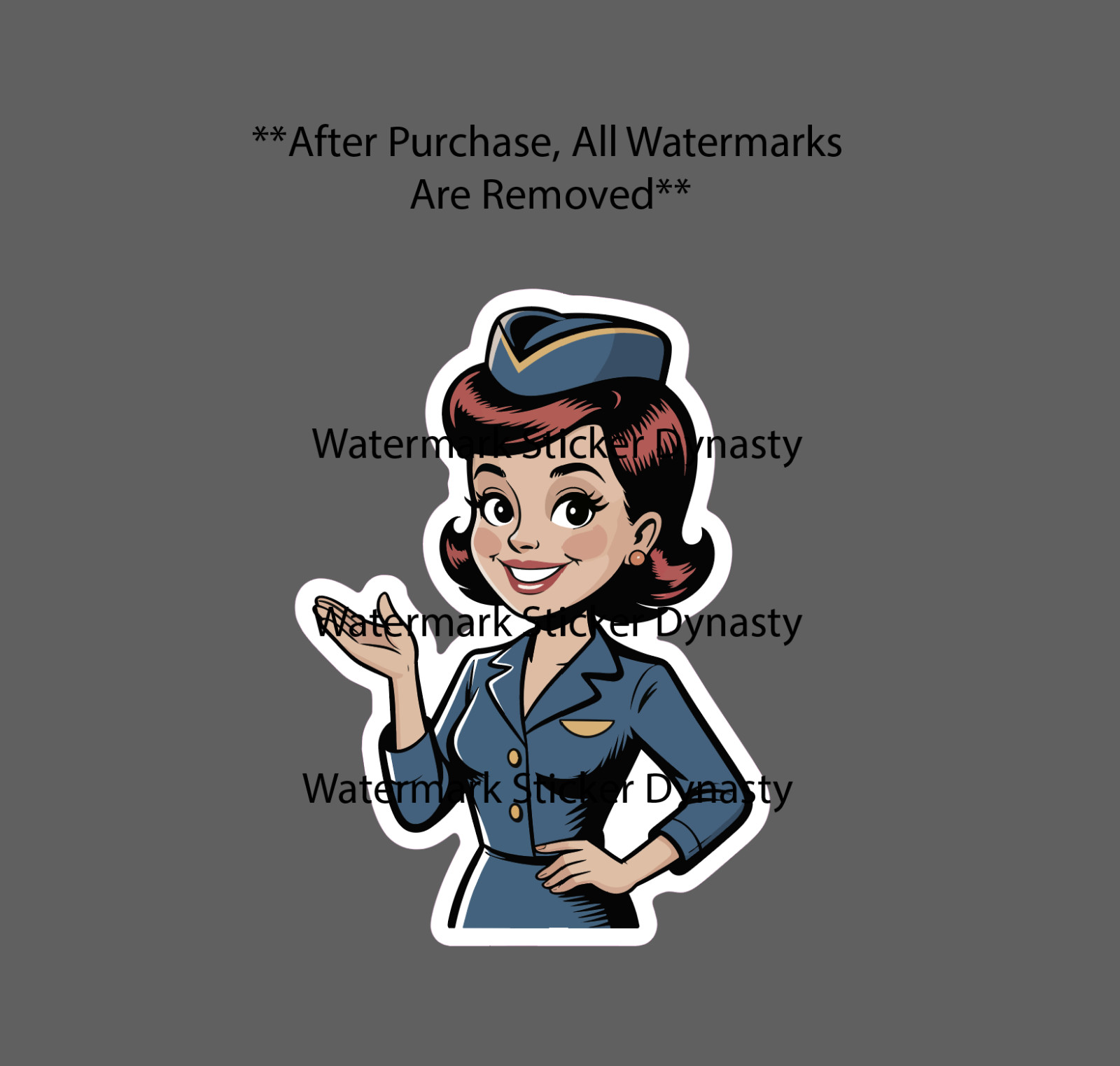 Flight Attendant Sticker Waterproof Decal Cartoon Flying Aviation Gift NEW