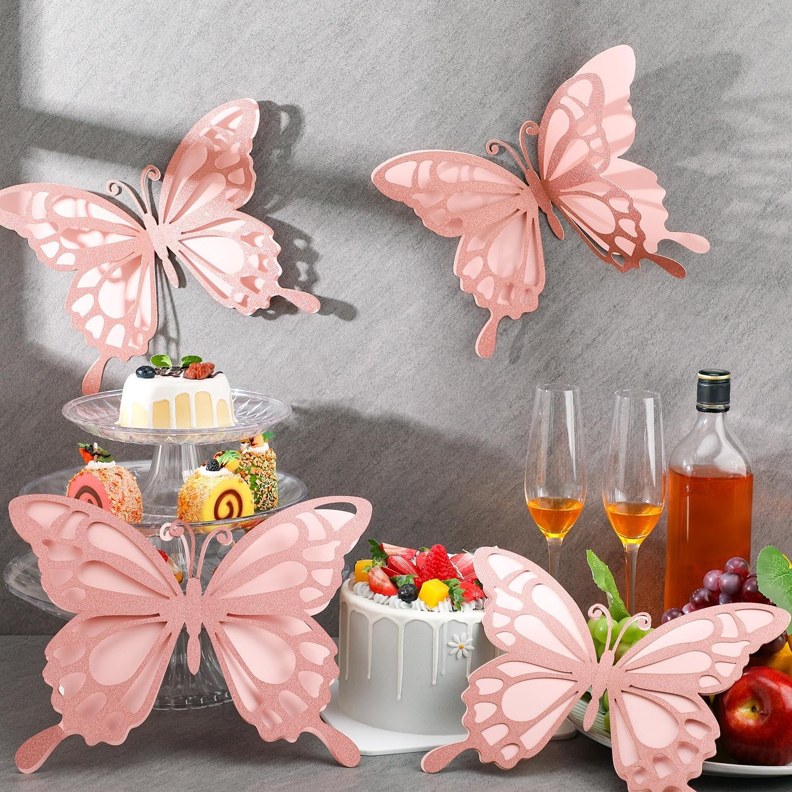 Geyee 12 Pcs 3D Large Butterfly Party Decoration 12 Inch 10 Inch Big Butterfl…