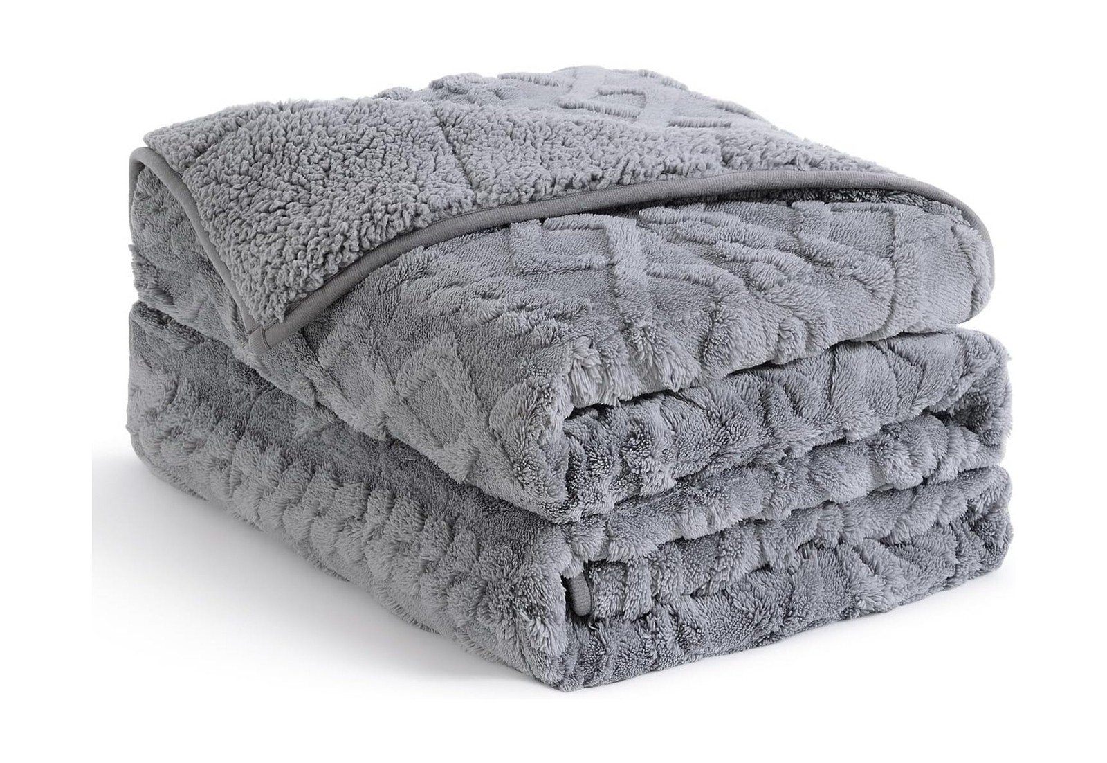 Topblan Weighted Blanket Queen Size 15lbs, Soft Jacquard Sherpa… USA FAST SHIP