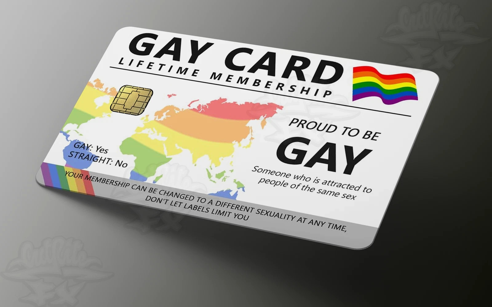 Gay (LGBTQIA++) Lifetime Membership Card Credit Card Debit Card Skins