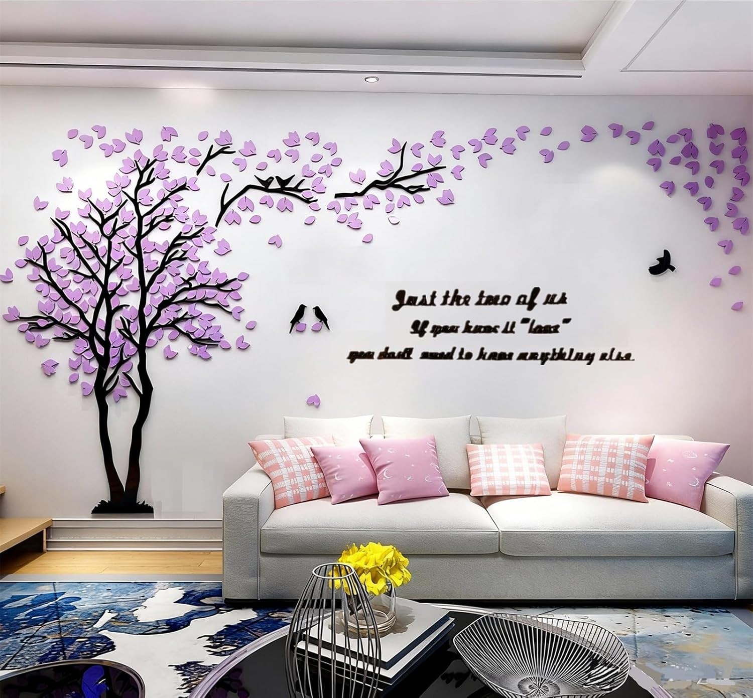 Elegant 3D Tree Wall Art – DIY Acrylic Family Tree Decal 98″x51″ Waterproof