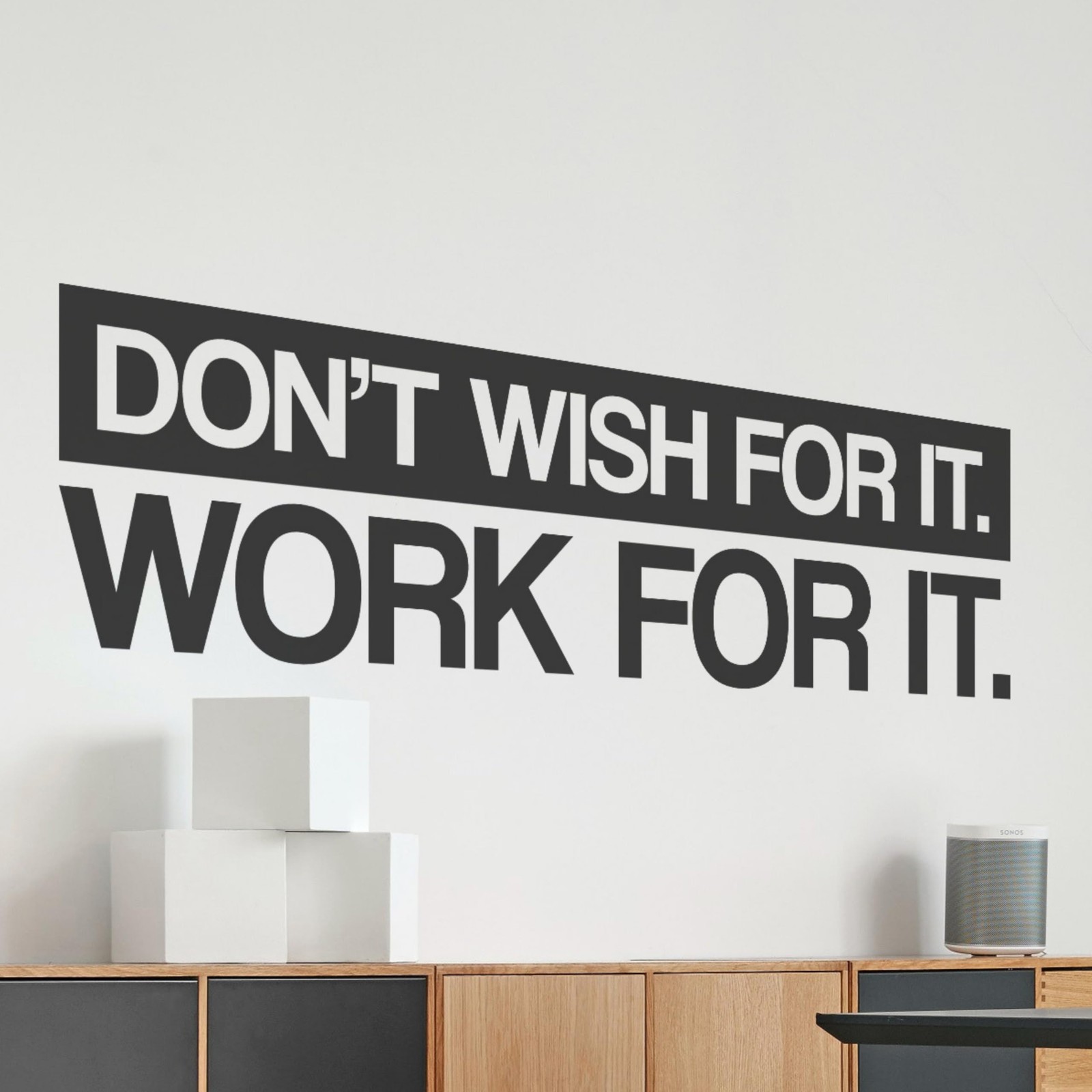 | Don’t Wish for it Work for it | Motivational Large Wall Decal Sticker Quote…