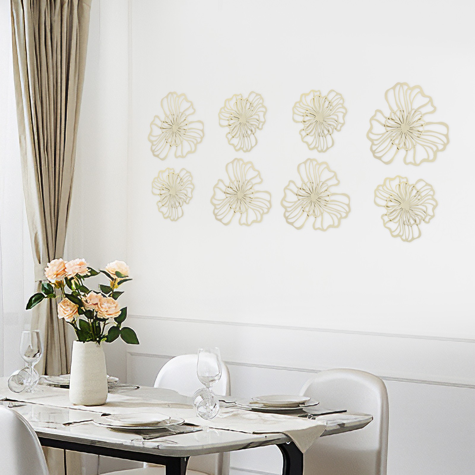 7-Piece Metal Wall Decor Flower Office Wall Hanging Ar Indoor Metal Wall Decor