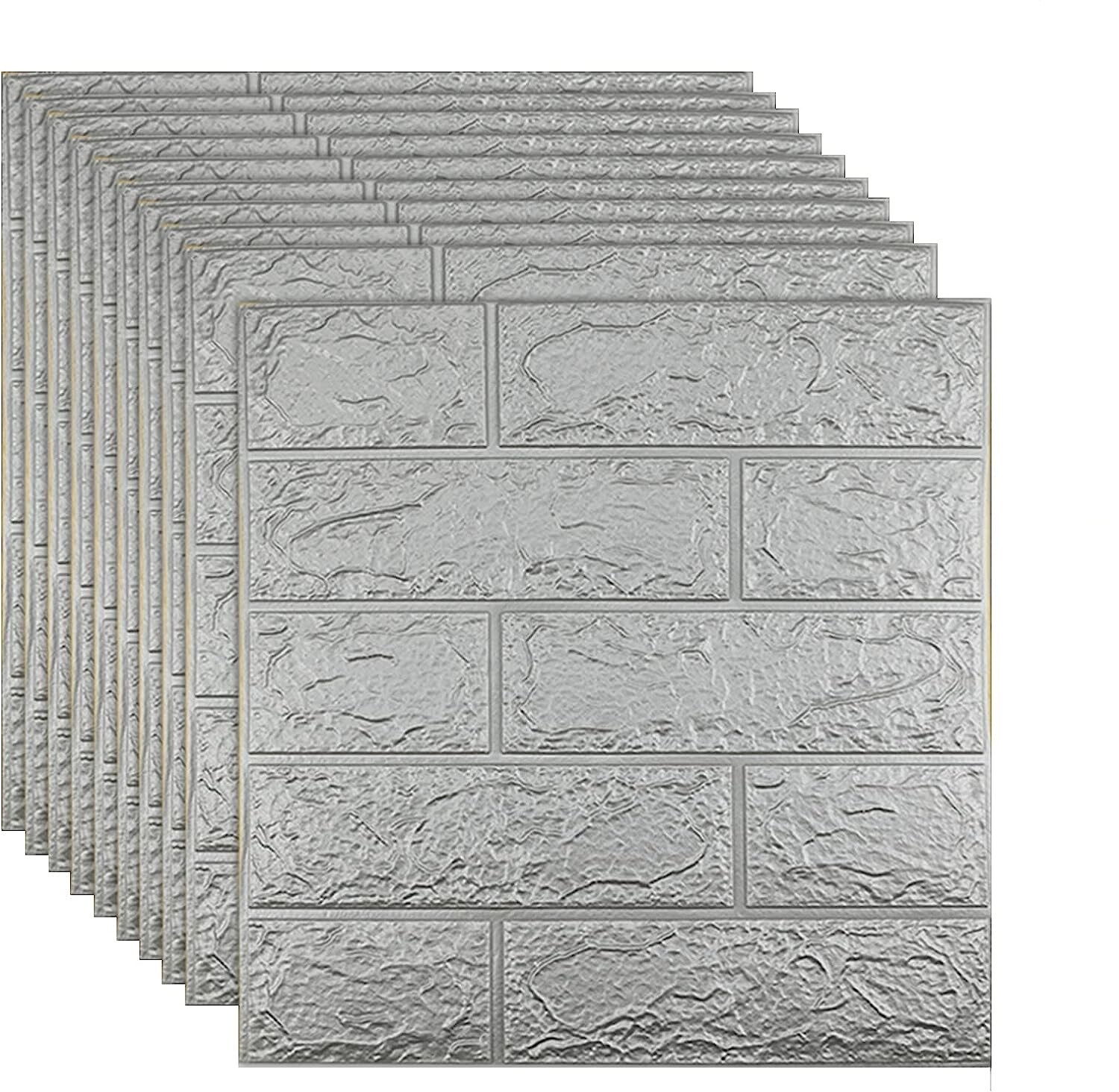 10 Pcs 3D Tile Red Brick Wall Sticker Self-adhesive Foam Panel Wallpaper 38*35