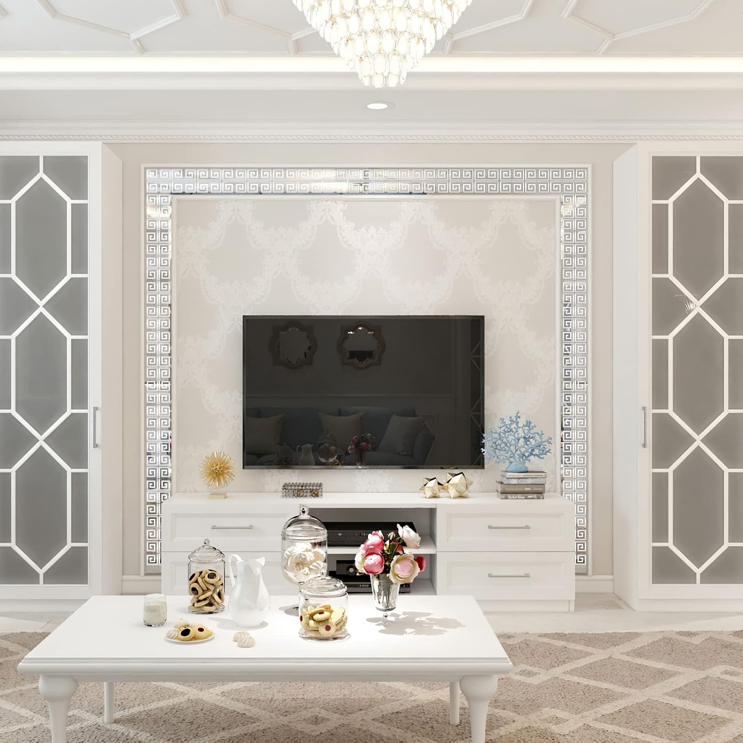 100 Pieces Removable Acrylic Mirror Setting, Mirror Tiles Wall Sticker Decal,Mir