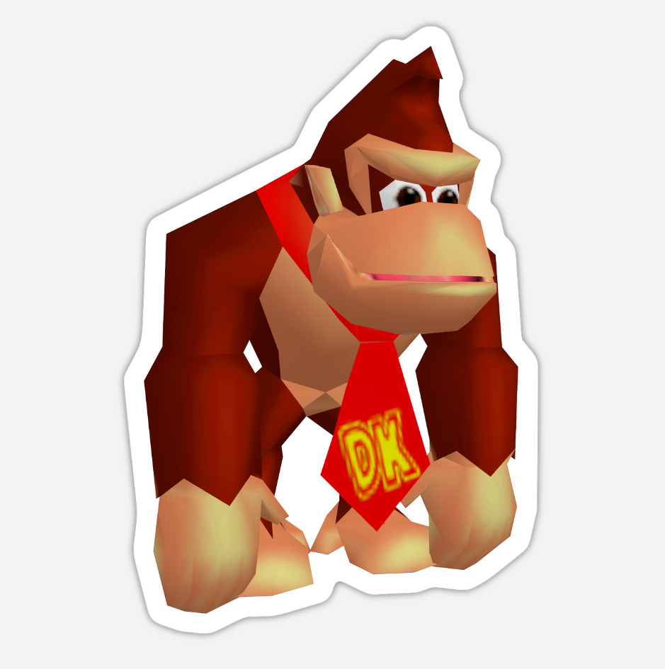 3″ Donkey Kong Sticker Nintendo Diddy Kong Decal DK Super Mario Matte Finish