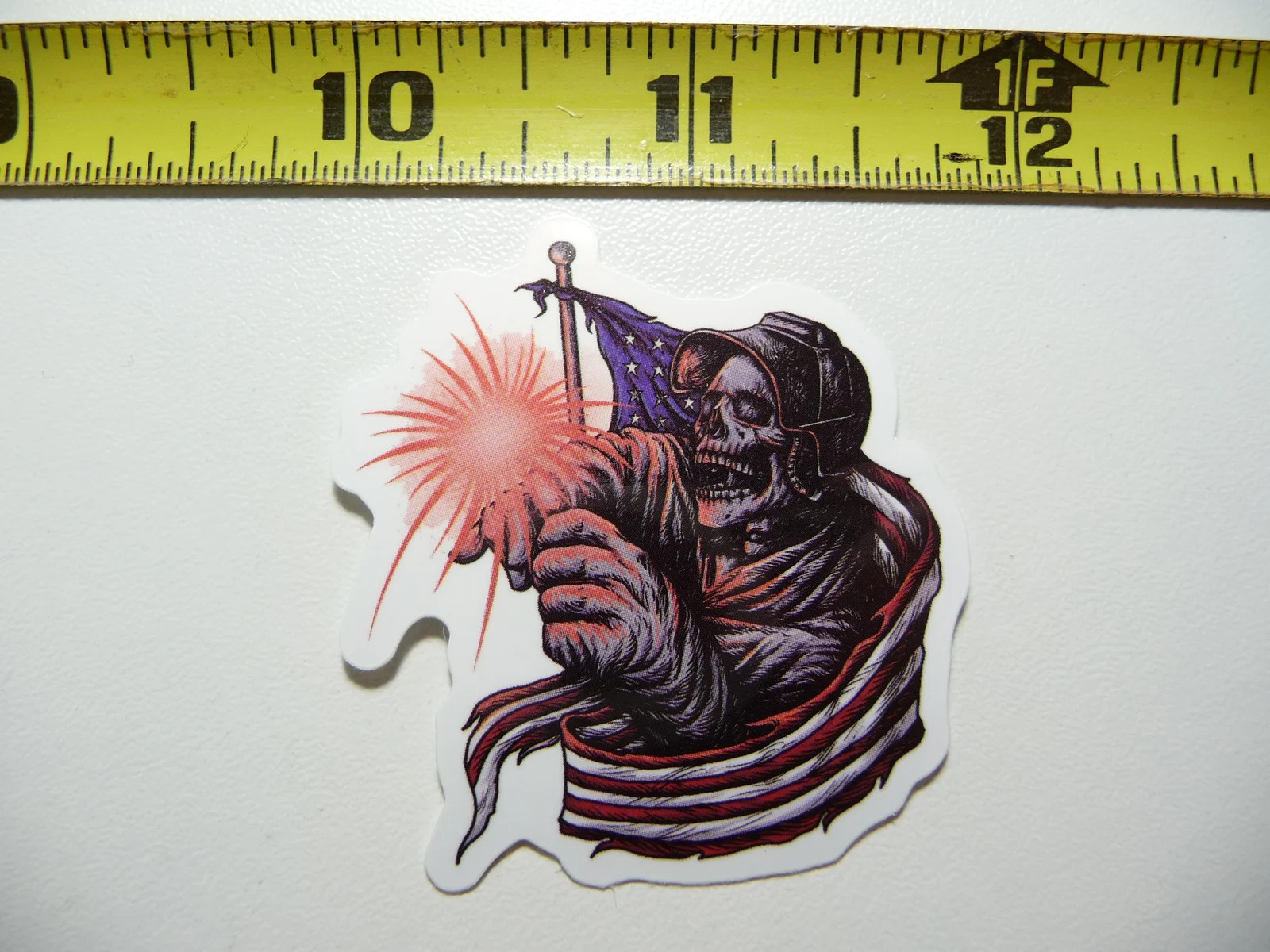 SKELETON WELDER US FLAG SMALL STICKER DECAL JOB WORK OCCUPATION FUNNY