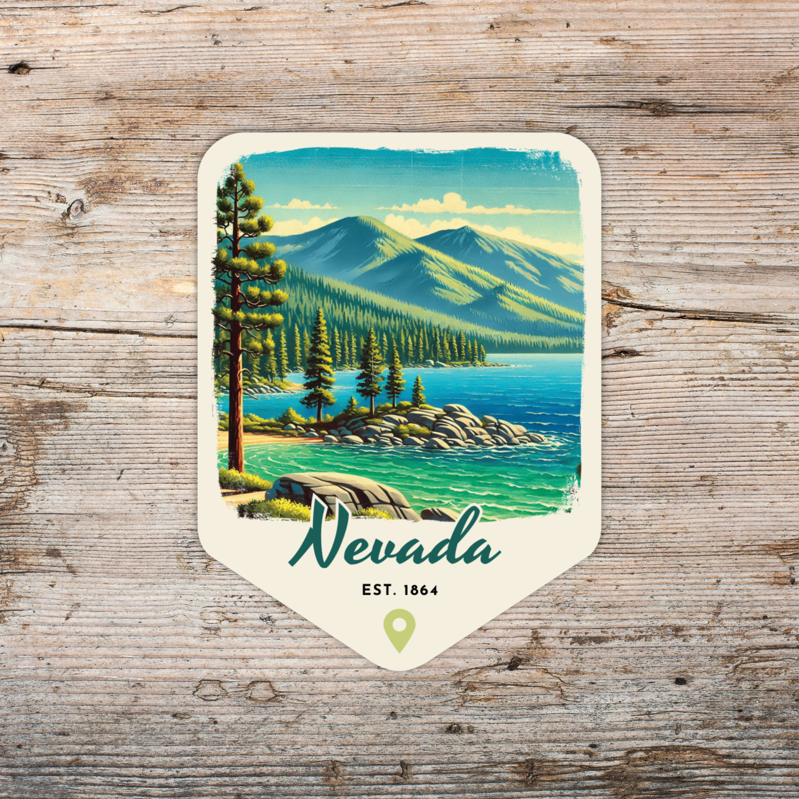 Nevada State Sticker Retro Travel Vinyl Decal for Laptop Water Bottle Car