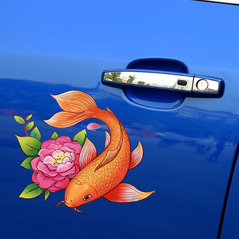 Koi Fish Vinyl Decal Home Car Window Sticker Lucky Waterproof Chinese Style DIY