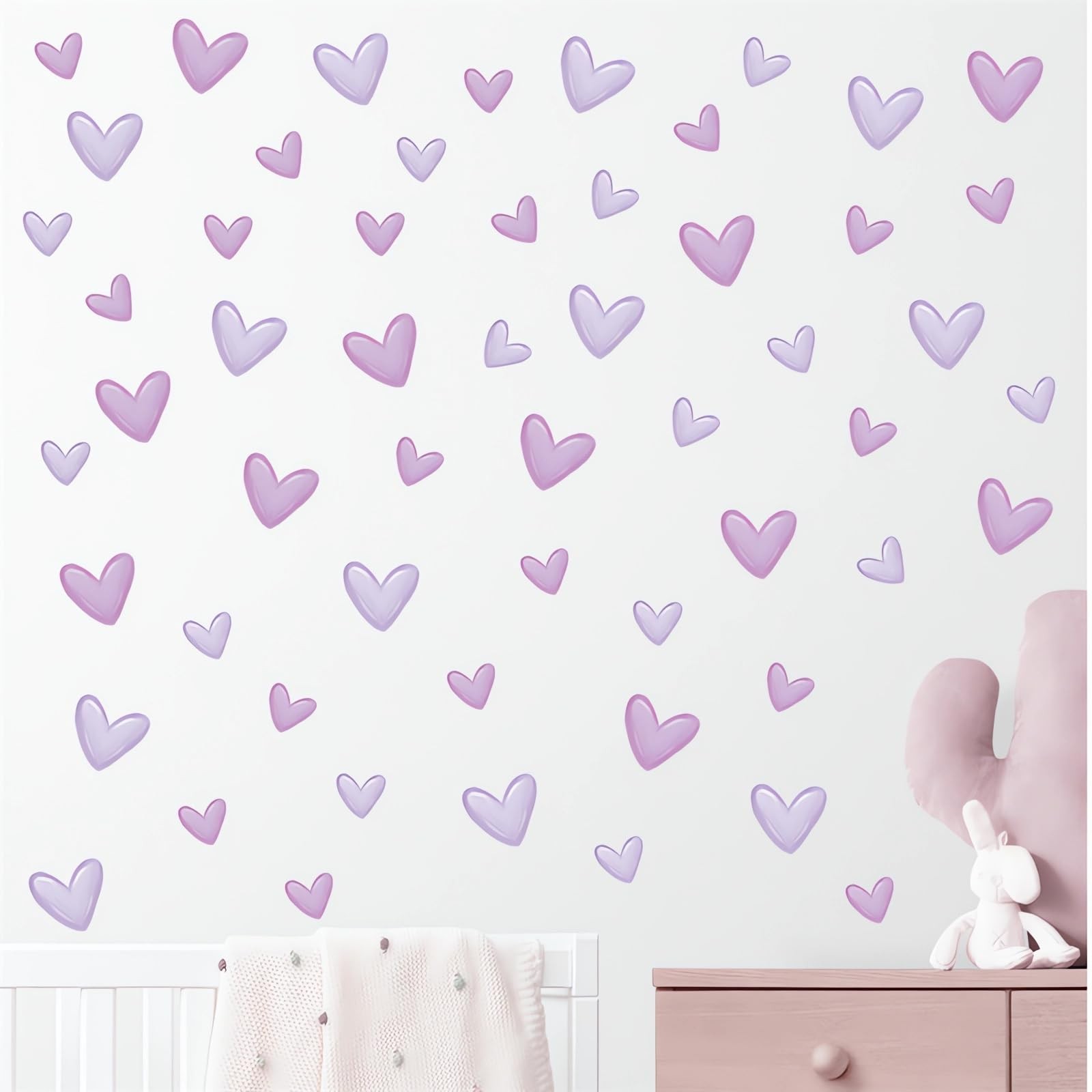 12 Sheets 120 Pcs Purple Love Heart Graphics Wall Stickers, Romantic Love DIY…