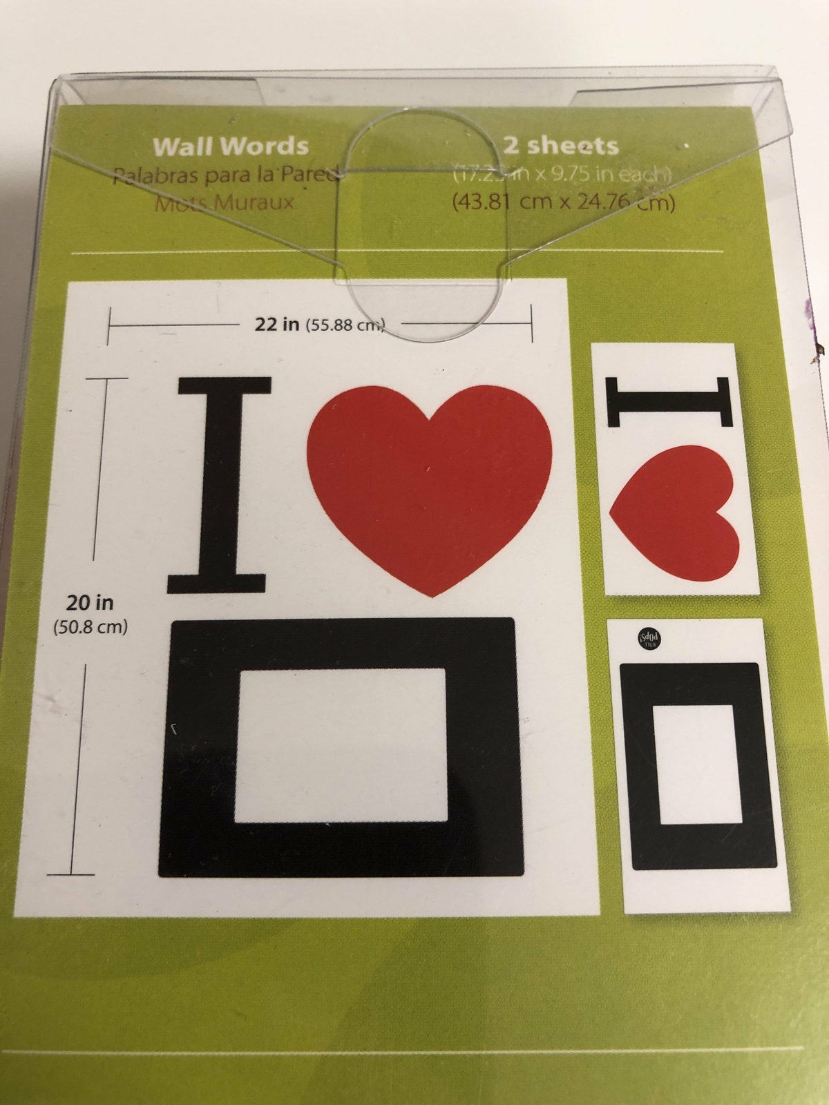 Wall Pops! Wall Words Safe For Walls I Love Photo Frame Peel Stick Move
