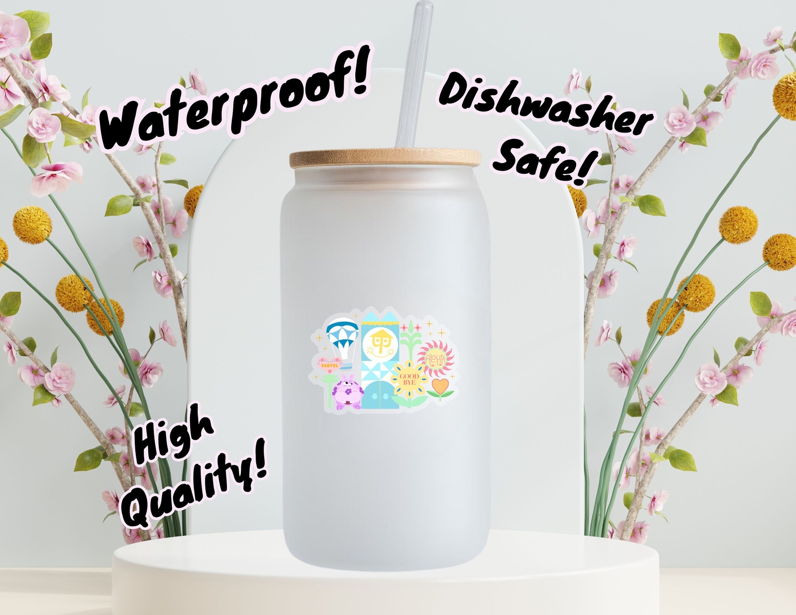 Small world Landmarks Disney Sticker Disney Stickers Water Bottle Transparent