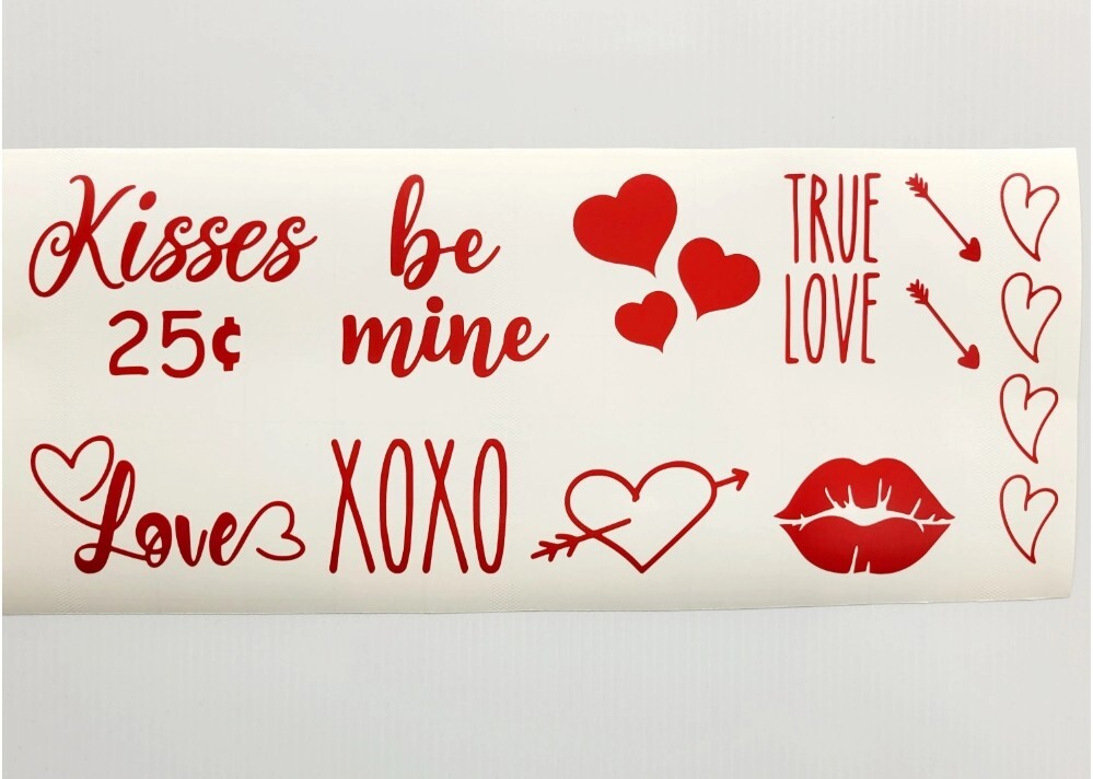 Sheet of VALENTINE Vinyl Decals Stickers Happy Valentine’s Day Gifts Crafts