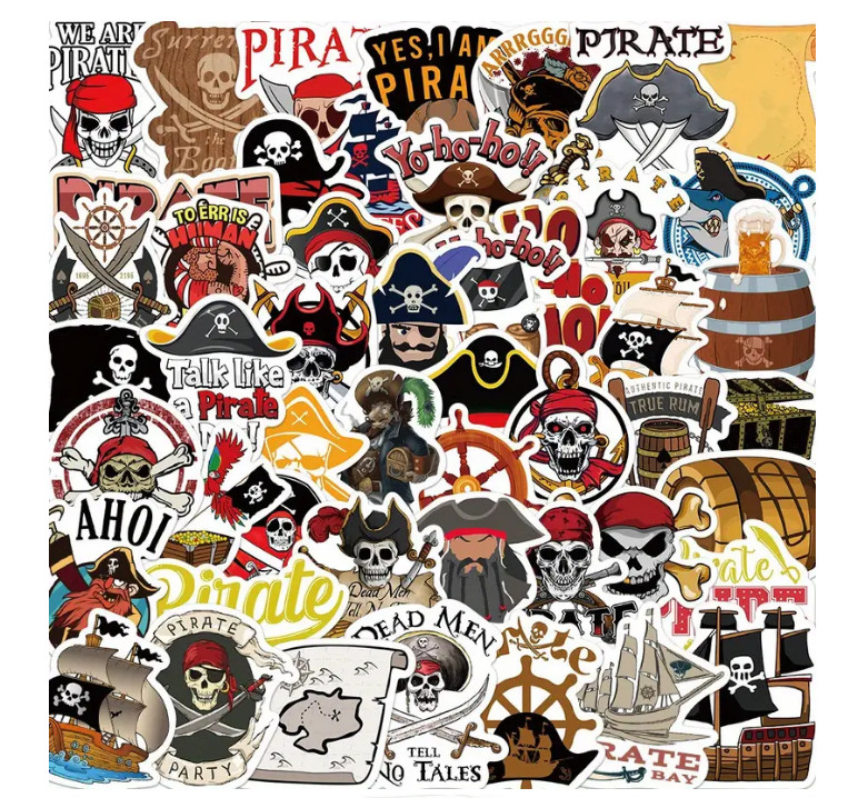 Pirate Themed Vinyl Stickers – Select A Sticker – BUY2GET8FREE!