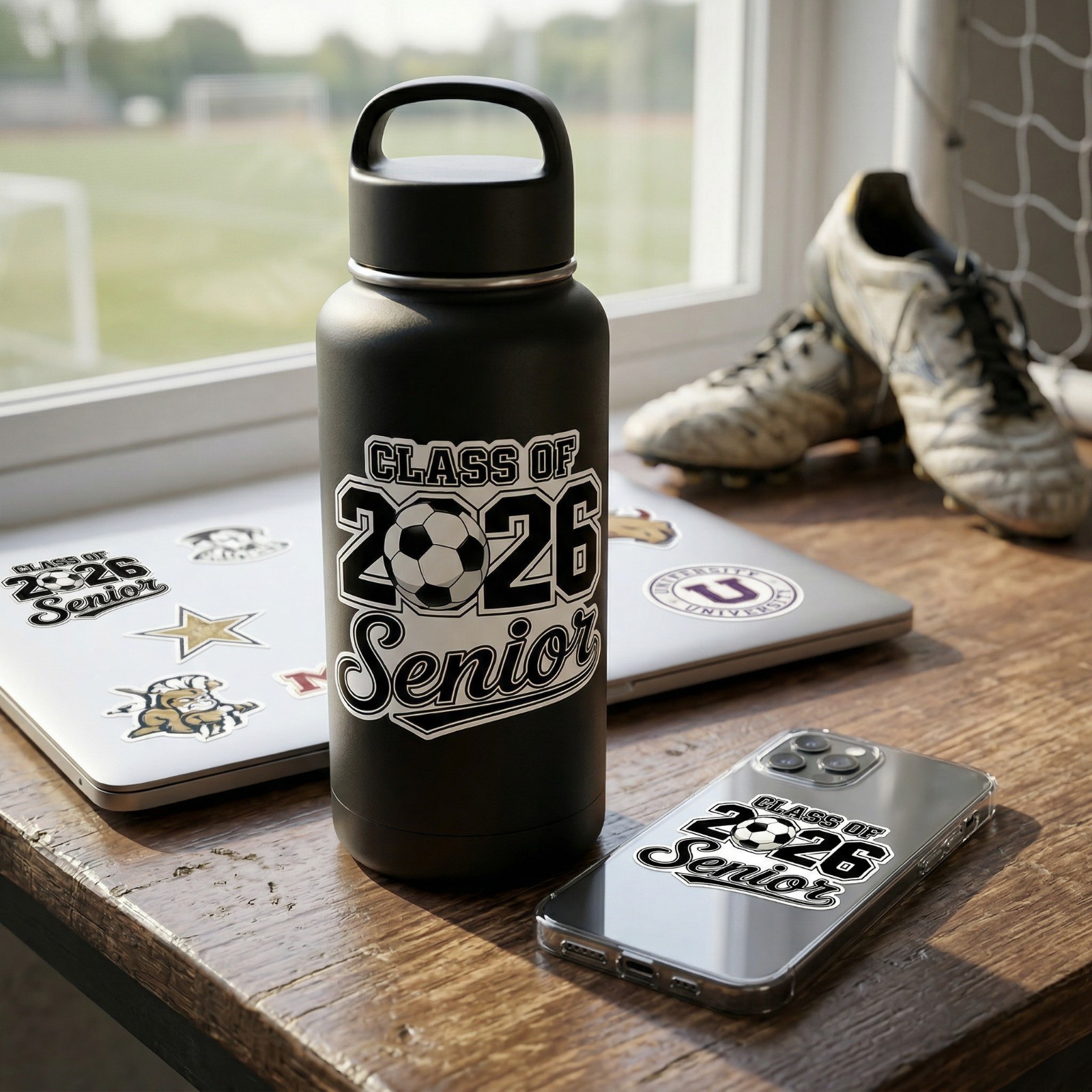 Soccer Class of 2026 Stickers Senior Graduation Ball Decoration Sticker Vinyl