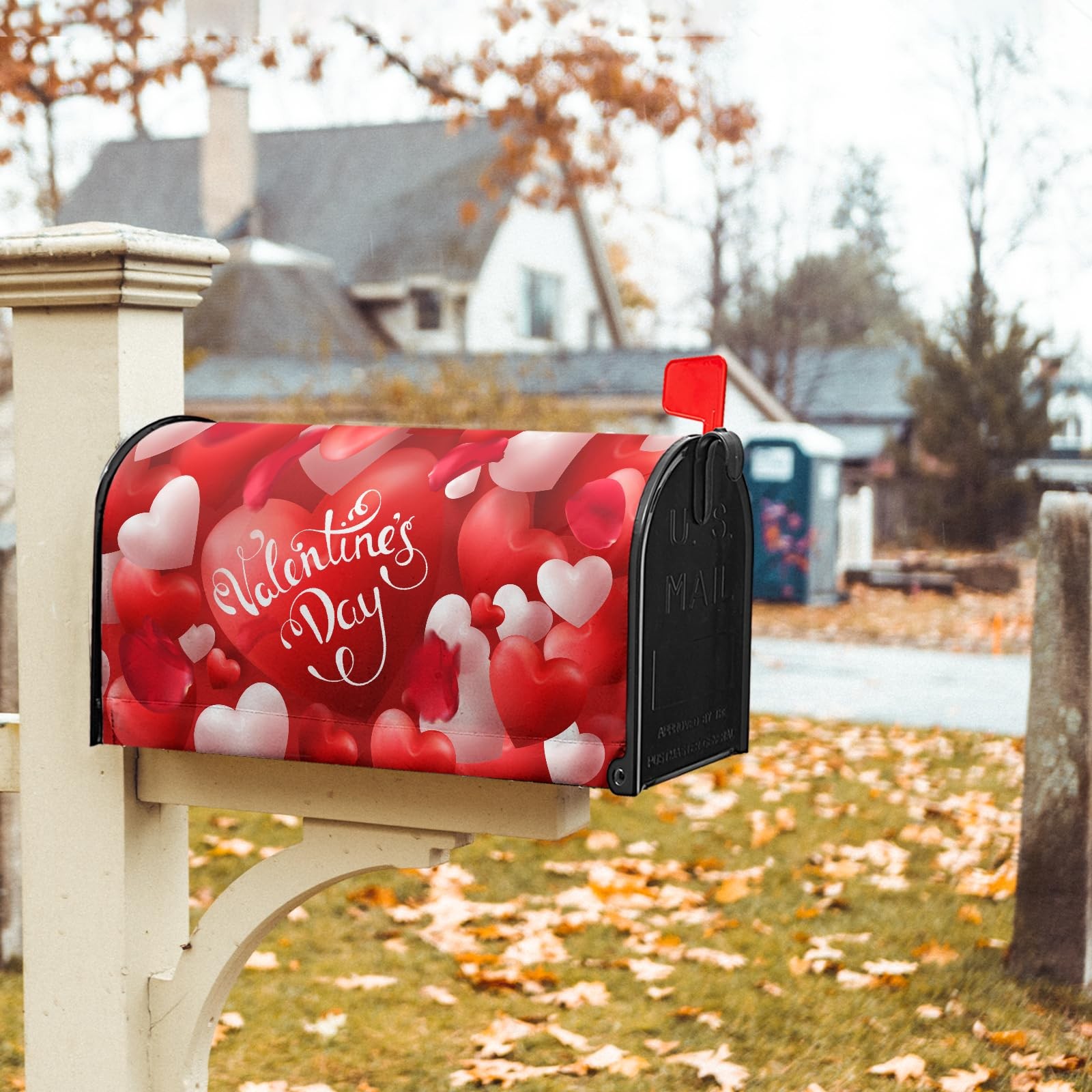 Anyako Valentine’s Day Mailbox Covers Magnetic Standard 21×18 inch, Red Heart