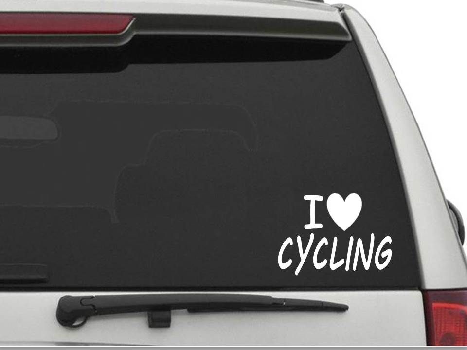 I LOVE CYCLING Sticker Decal FREE SHIPPING Car Truck HEART CW2034