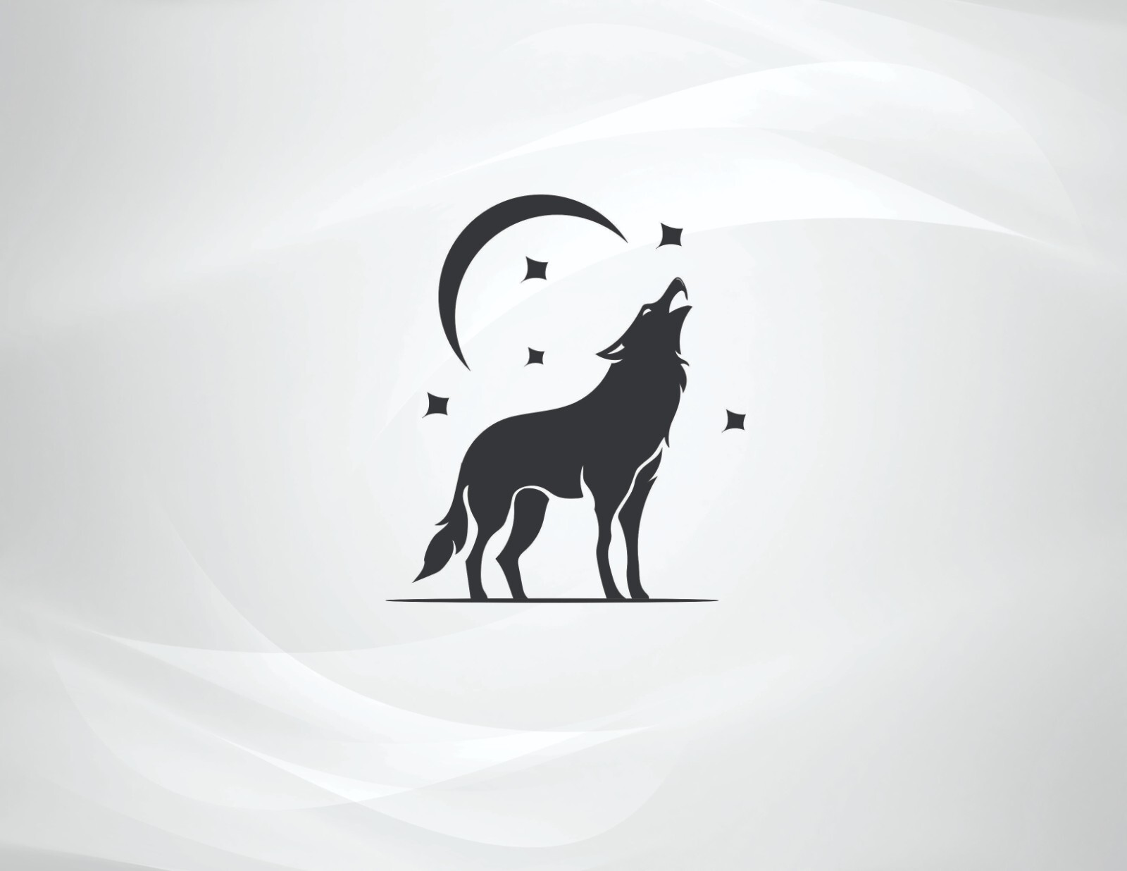 Vinyl Decal Graphic Wolf Howling With Moon And Stars Transfer Sticker 31+ Colors