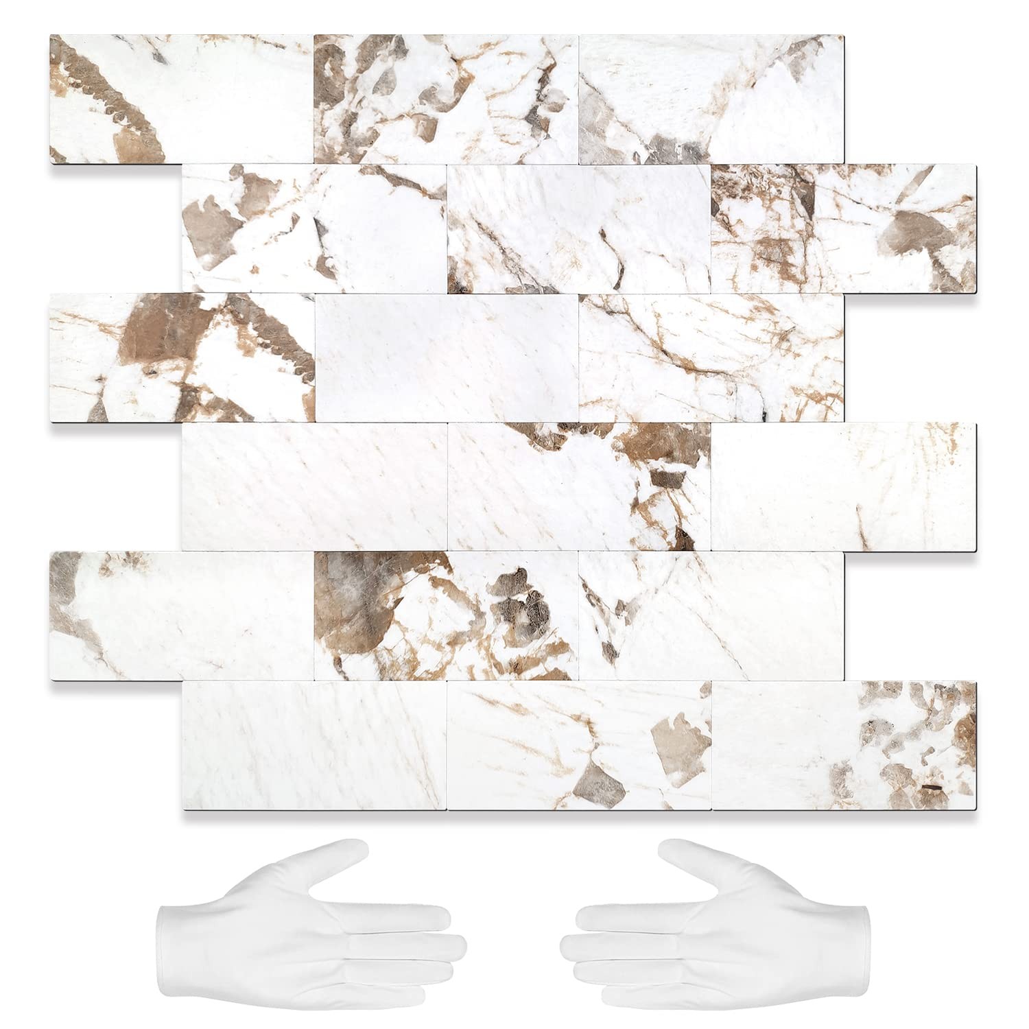 10 Sheets Peel and Stick Backsplash, Aluminum Composite 3D Wall Panel, Belgiu…