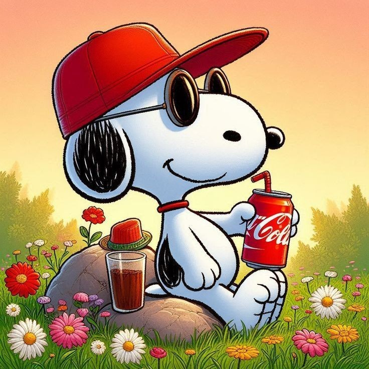 Snoopy and Coke Sticker Decal Laptop Wall Mirror Cup Tumblr Locker