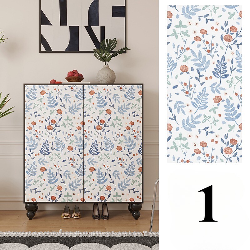 5M Waterproof Self-adhesive Floral Wallpaper Thick Cabinet wallpaper Sticker Art