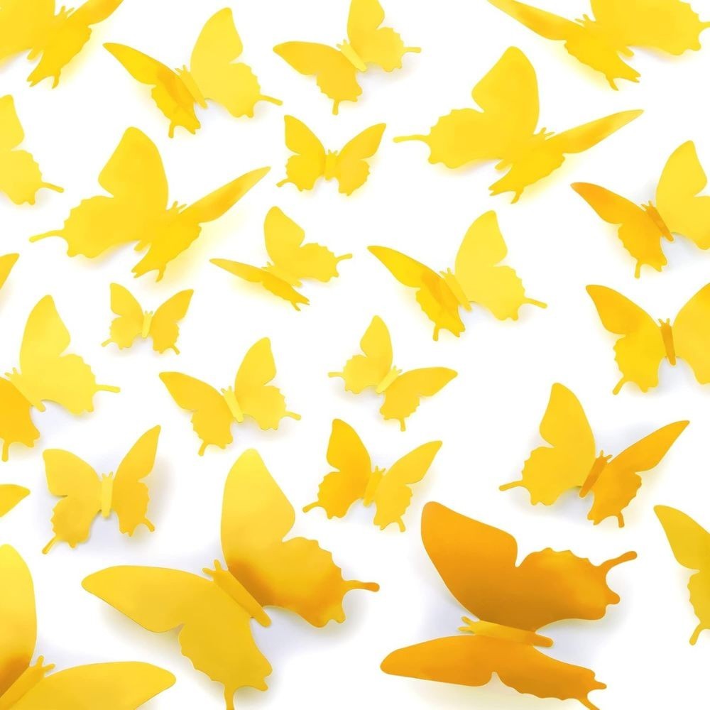 3D Butterfly Wall Decor 24/48pcs – DIY Removable Room, Party & Wedding