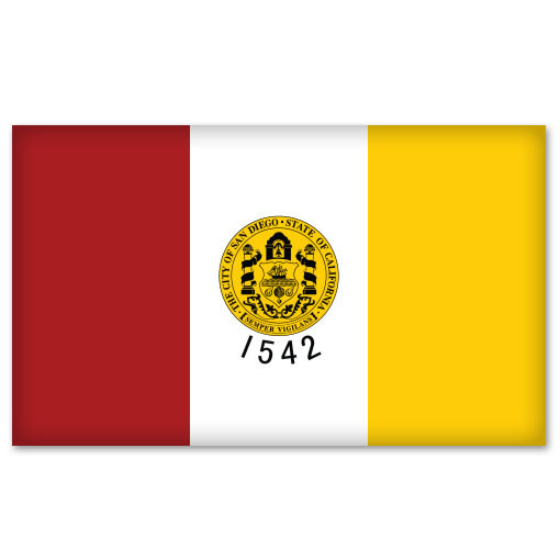 SAN DIEGO California Flag bumper sticker decal 5″ x 3″