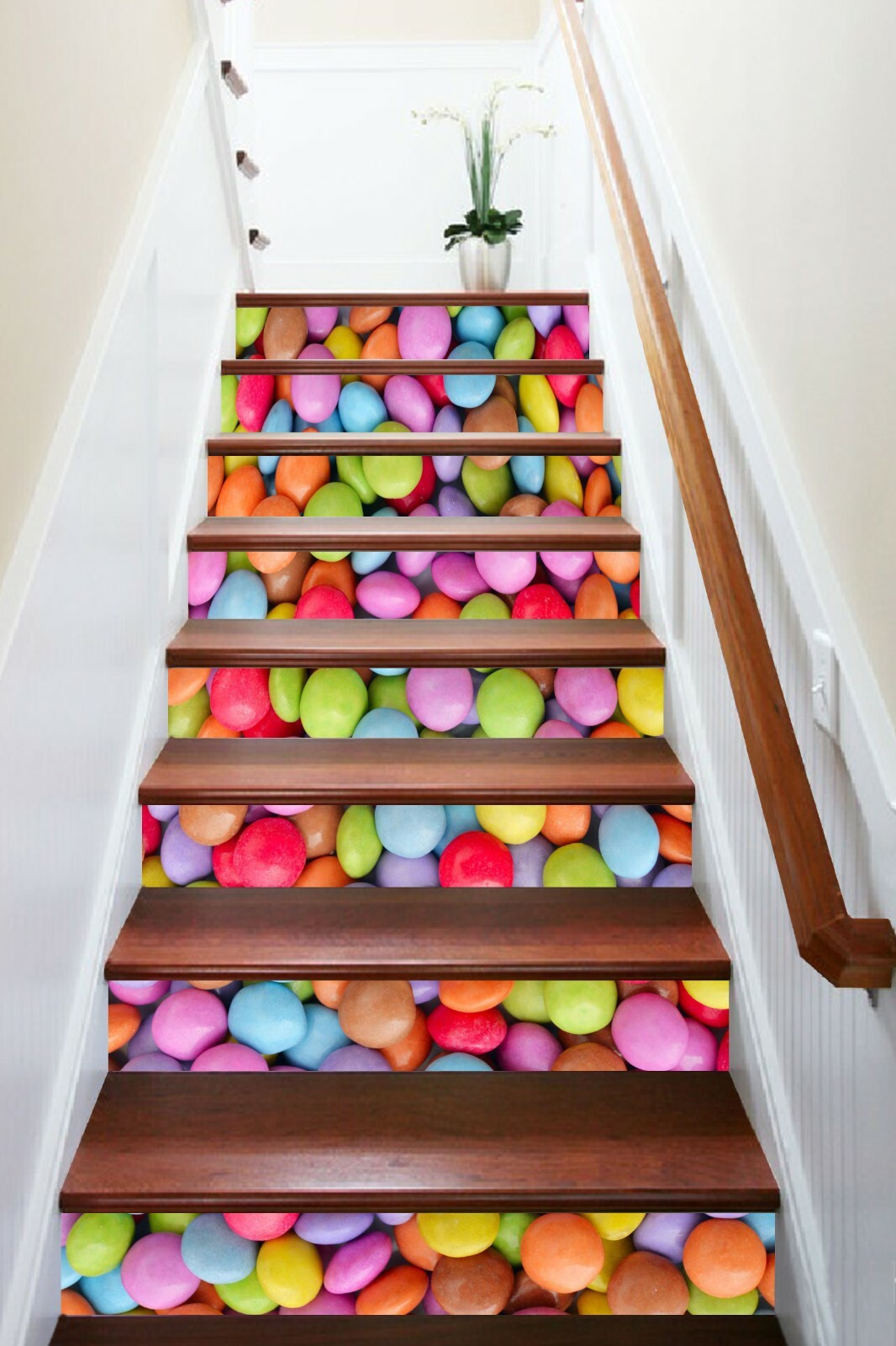 3D Rainbow Candy ZHU163 Stair Risers Decoration Photo Mural Vinyl Wallpaper Zoe