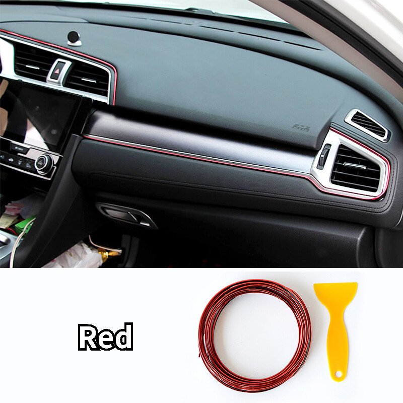 5M Car Interior Trim Strips Plating Flexible Auto Edge Moulding Line Decor