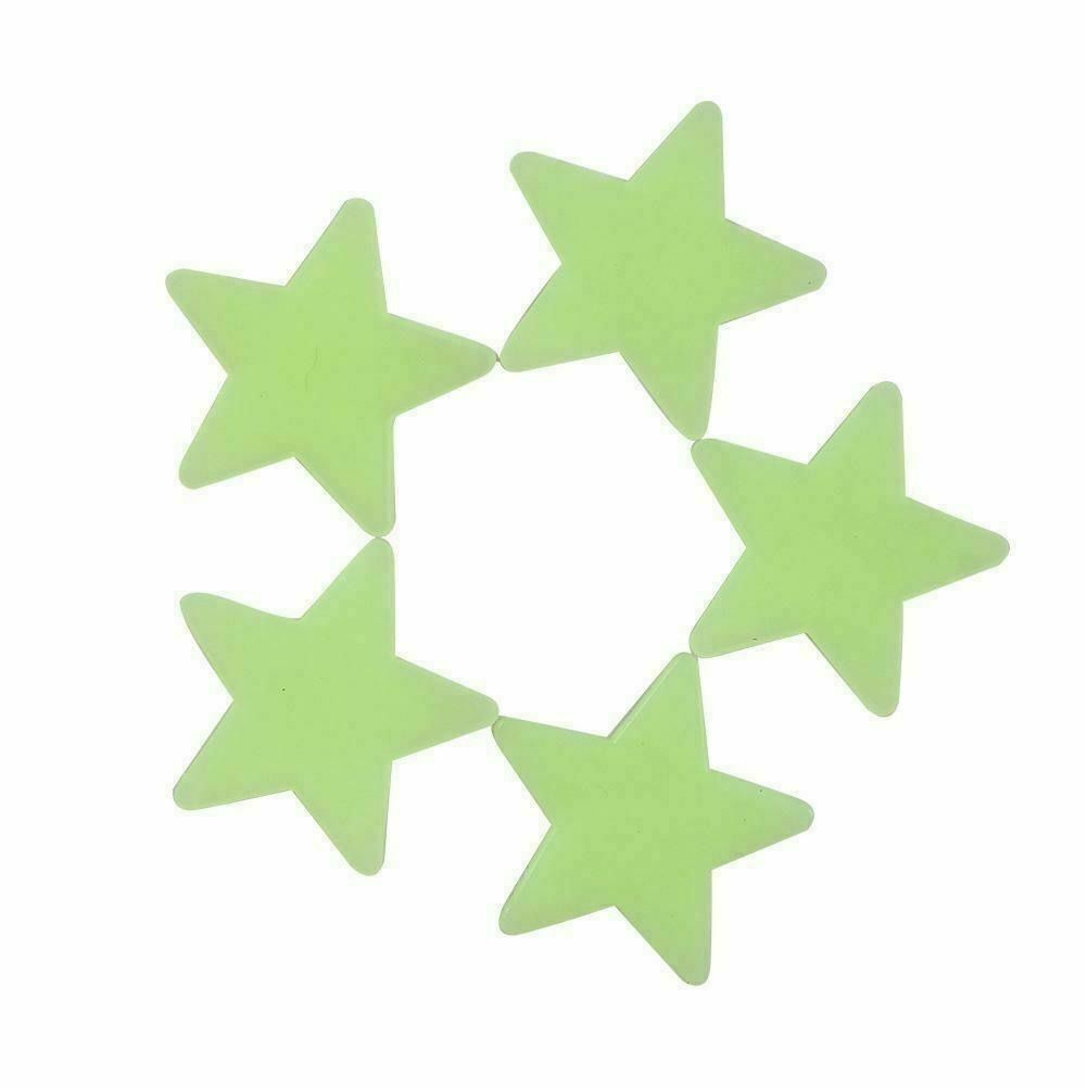 Yellow 3D Wall Ceiling Glow In the Dark 200 Star Kid Baby Plastic Stickers Decal