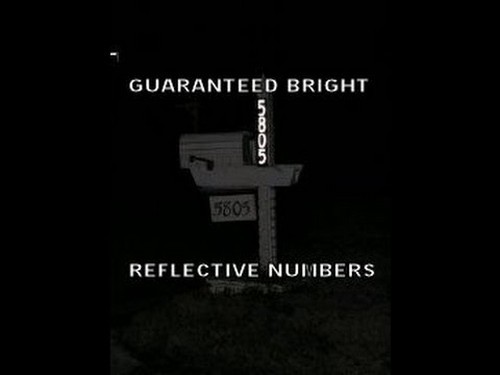 4″ SUPER REFLECTIVE Script font Address Sign Mailbox House Number vinyl sticker