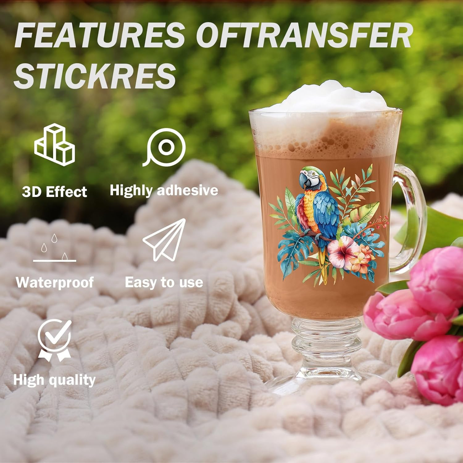 Transfer UV DTF Decals – 20 Sheets Vintage Birds UV DTF Cup Wraps for 16 oz Glas