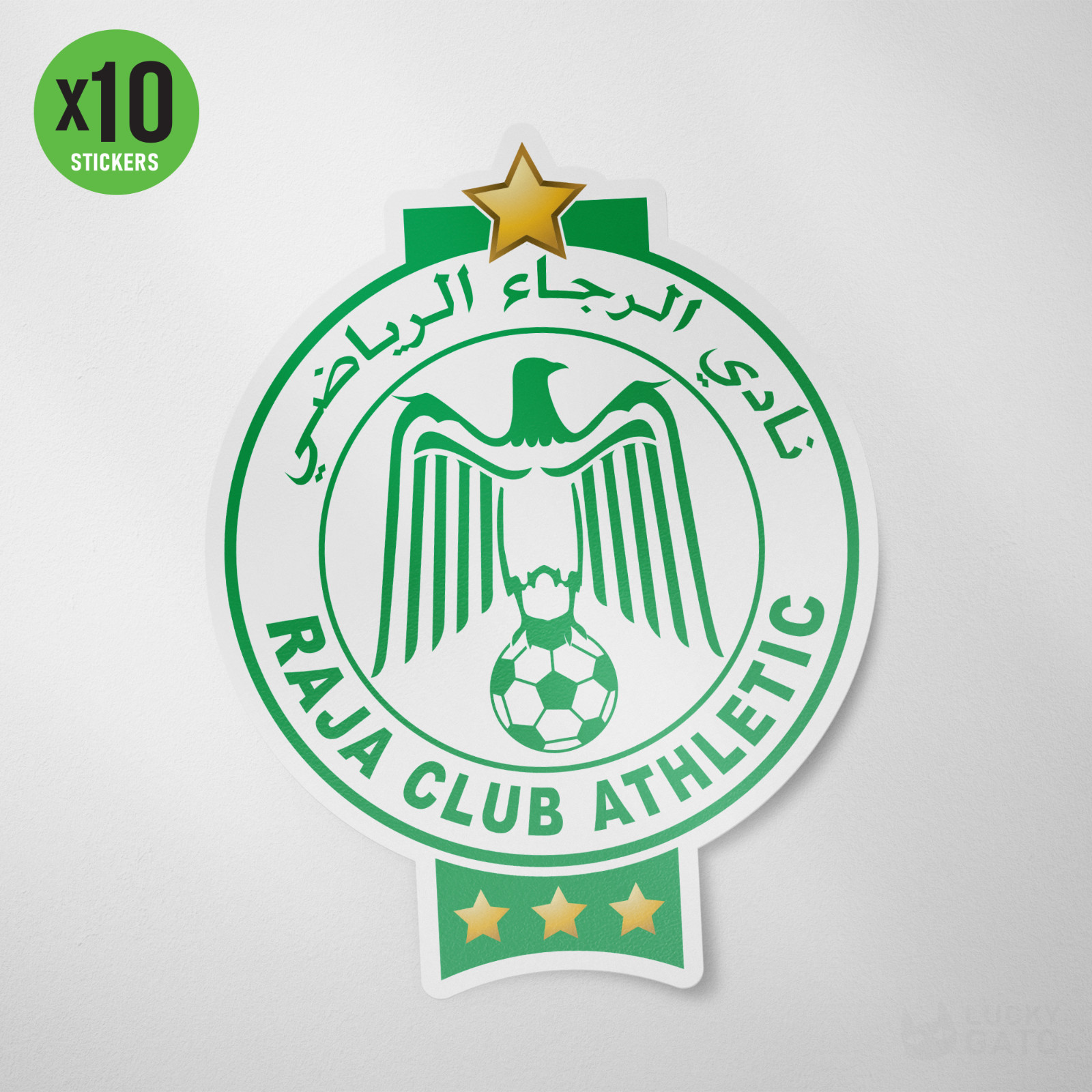 Raja Club Athletic Casablanca Morocco 10 Pack Sticker Vinyl Decal Football