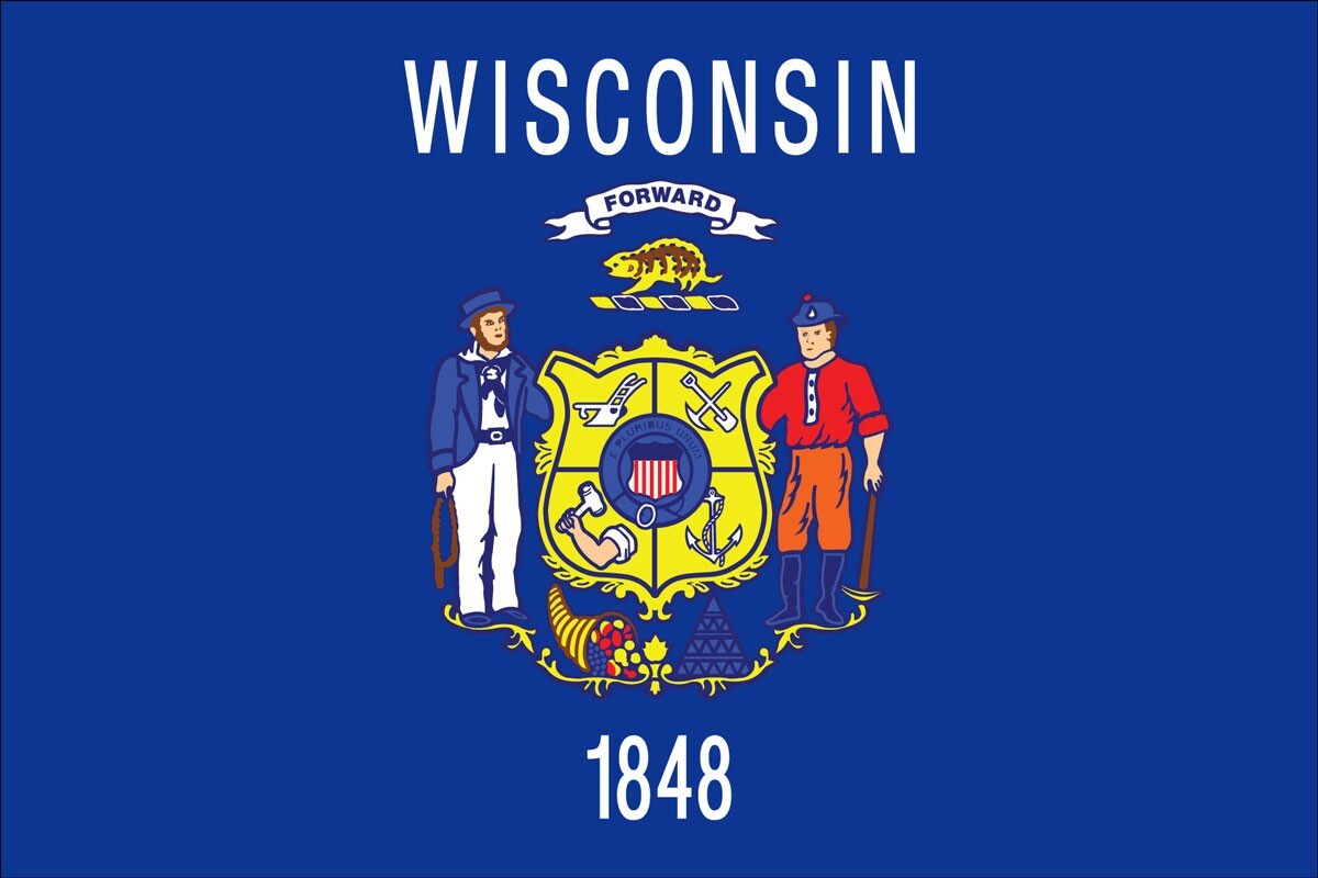 Wisconsin state flag sticker weatherproof bumper vinyl decal