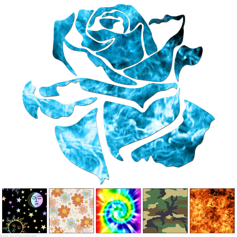 Flower Rose – Decal Sticker – Multiple Patterns & Sizes – ebn7208