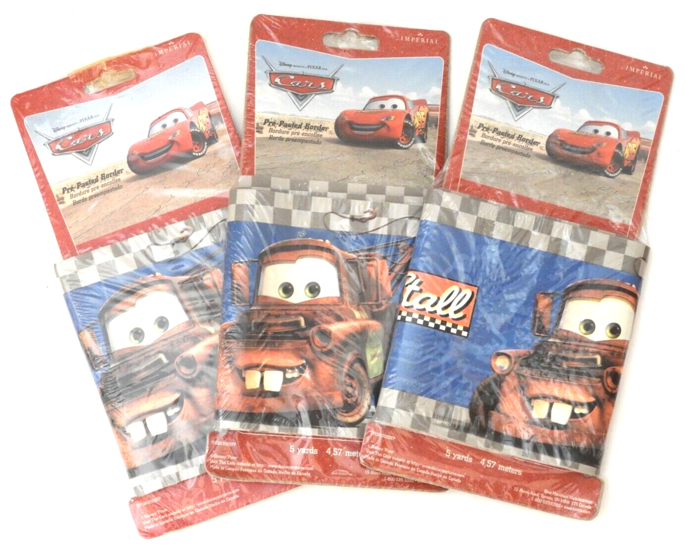 Set of 3 Disney Pixar Cars 15-foot Wall Border Decor for Kids Bedroom 5″ tall
